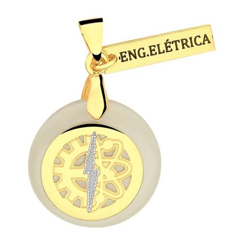 Colar Profissões - Engenharia Elétrica - Banhado a Ouro 22k