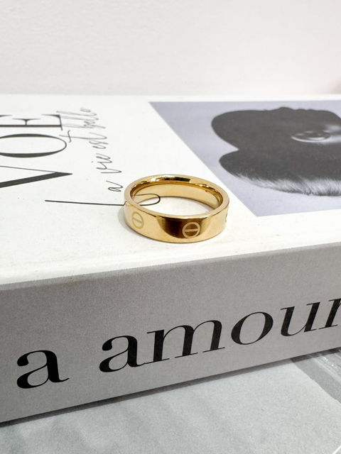 Anel Cartier Love - Aço Dourado