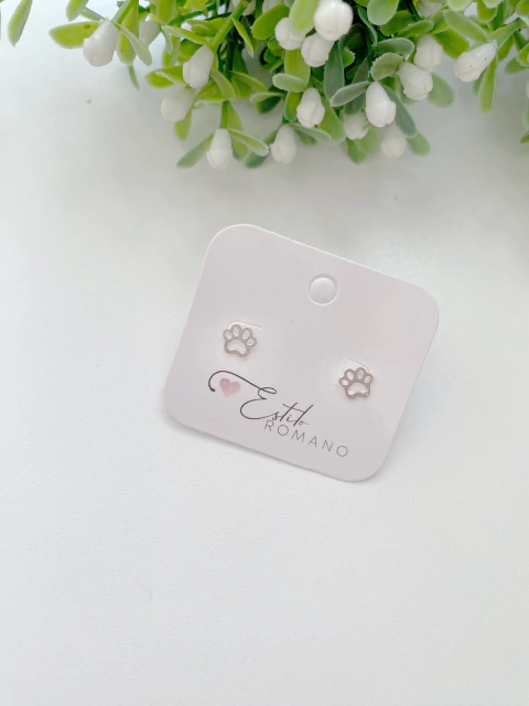 Brinco Pet Patinha Vazada - Banhado a Prata