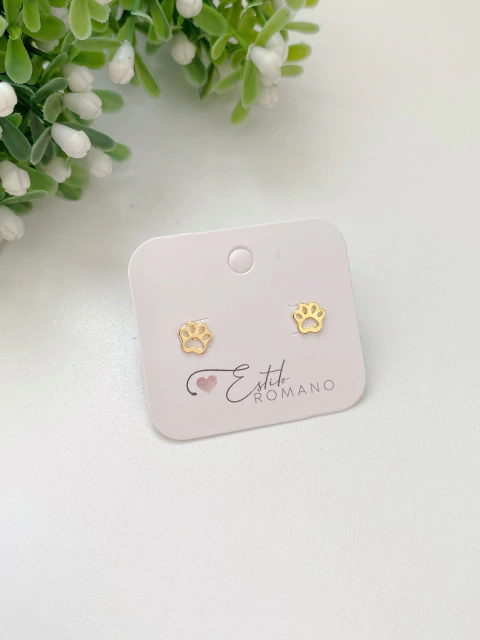 Brinco Pet Patinha Vazada - Banhado a Ouro