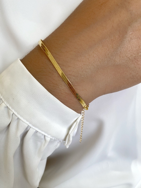 Pulseira Chapeada - Banhado a Ouro
