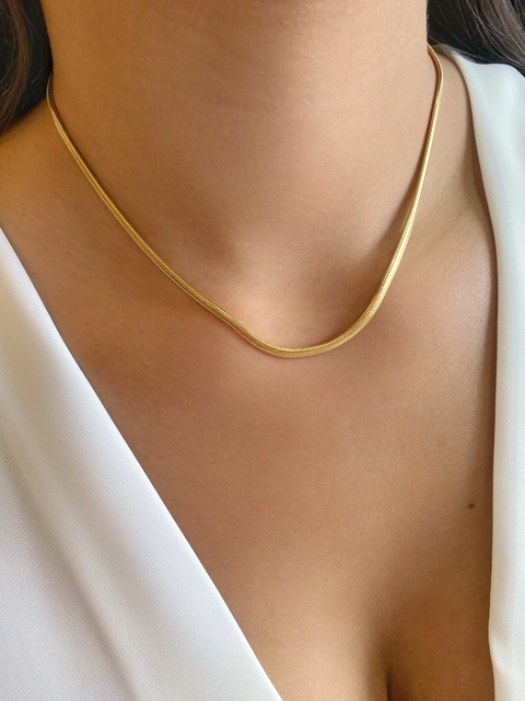 Colar Snake Maleável - Banhado a Ouro
