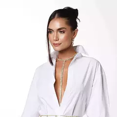 Body Chain Duplo Cravejado Prateado - 3066 - DaLu Moda Premium
