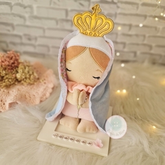 Mãezinha do Céu com oratório ( rosa) - Herdei da Nina Ateliê