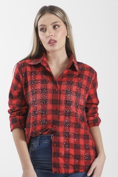 Camisa Cuadros Con Stras VTK70081 - Indiana