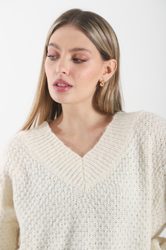 Sweater Tramado Con Lurex Escote V PLOTKA