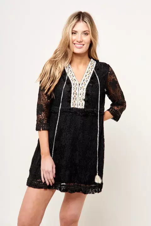 Vestido Encaje Con Galon VTK 4036