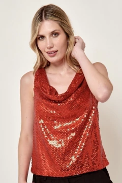 Musculosa Lentejuelas Con Glitter VTK4072 - comprar online