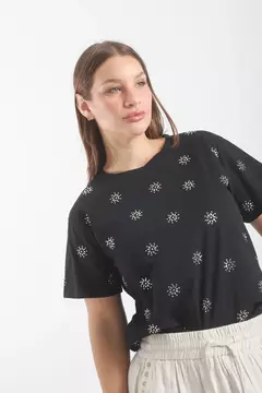 Remera Bogota con strass margaritas