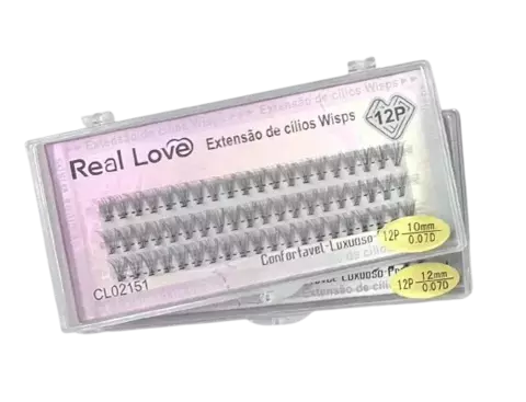 Cílios Wisps Tufos Real Love 12P | Extensão em Seda 0.07D - Ousada Make e Cosméticos Distribuidora