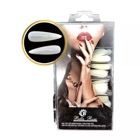 TIPS POSTIÇA ALMOND LEITOSA - BELLA ROSA - Ousada Make e Cosméticos Distribuidora