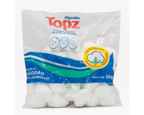 Bolas de Algodão 50gr - Topz - Ousada Make e Cosméticos Distribuidora