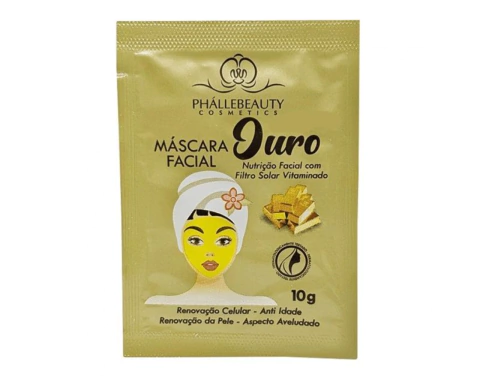 Máscara Facial Sachê Gold Peel Off - Phállebeauty - Ousada Make e Cosmeticos