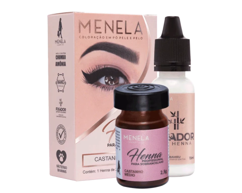 Henna Profissional para Sobrancelha - Menela - Ousada Make e Cosméticos Distribuidora