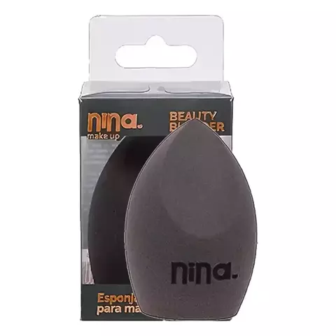 ESPONJA BEAUTY BLENDER CINZA - NINA MAKEUP - OUSADA MAKE e Cosméticos Distribuidora