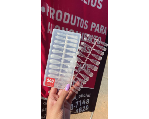 Caixa Unhas Soft Gel C/ 240pçs Stiletto - Fan Nails - Ousada Make e Cosméticos