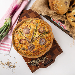 Tarta integral de pollo, puerro y jamón - comprar online