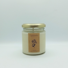 Vela aromatica en frasco de vidrio