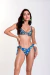 Conjunto Top Meia Taça e Calcinha Com Amarração Lateral - Linda Chiristian e Grace - Vitoria Garça - Fundo Azul