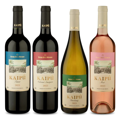 Kit 04 Garrafas Kaipu - Tannat, Cabernet Sauvignon, Chardonnay e Rosé - comprar online