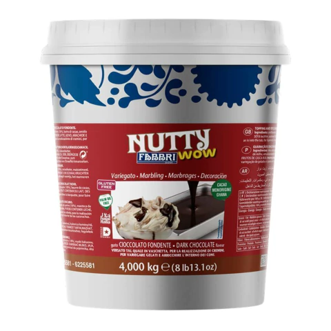 Nutty Wow Fabbri - Mescla de Chocolate Fondente Vegano 4,0 kg