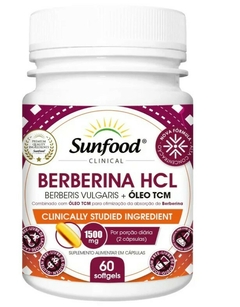 Berberina HCL + Óleo TCM 1500 mg 60 Cápsulas Sunfood