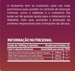 Berberina HCL + Óleo TCM 1500 mg 60 Cápsulas Sunfood - comprar online