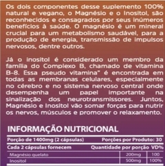 Magnésio + Inositol 700mg 60 Cápsulas Sunfood - comprar online