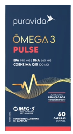 ÔMEGA 3 Pulse COENZIMA Q10 + 2.124MG DE ÔMEGA 3 - 60 caps - PURAVIDA