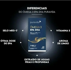 Omega 3 - EPA + DHA + Vitamina E - 60 Capsulas - PuraVida na internet