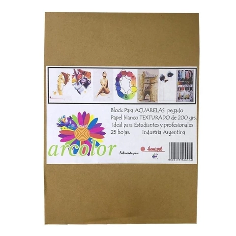 BLOCK ARCOLOR PARA ACUARELAS A4 X 25 HOJAS (200 GRS)