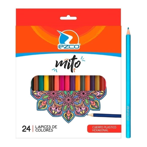 LAPICES DE COLORES EZCO MITO X 24 LARGOS
