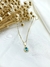 Colar Gota Azul Banhado a Ouro 18k