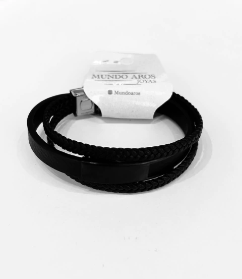 Pulsera eco cuero triple