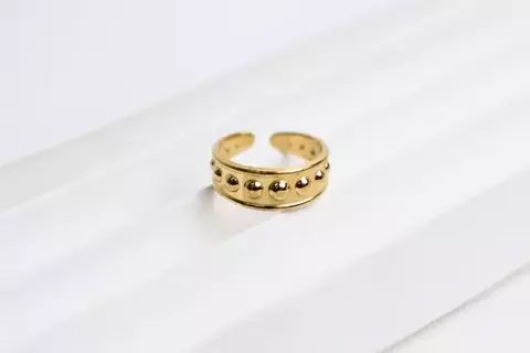 Anillo Cleo Acero Dorado