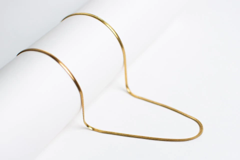 Cadena Serpiente Plana Acero Dorado