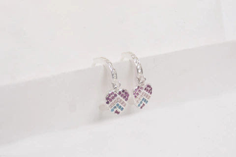 Argollitas Corazon Plata Italiana