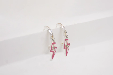 Argollitas Rayito Plata Italiana