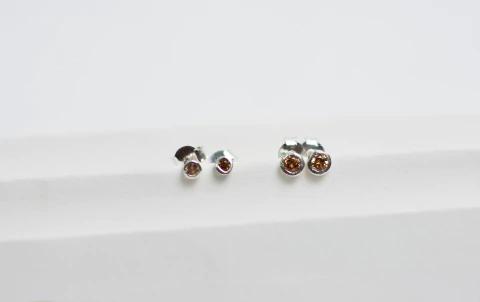 Aritos Malba Champagne Plata 925