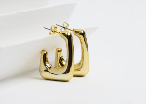 Aros Nela Acero Dorado