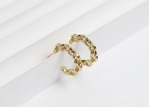 Aros Chains Acero Dorado