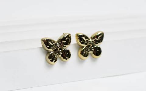 Aros Mariposas Acero Dorado