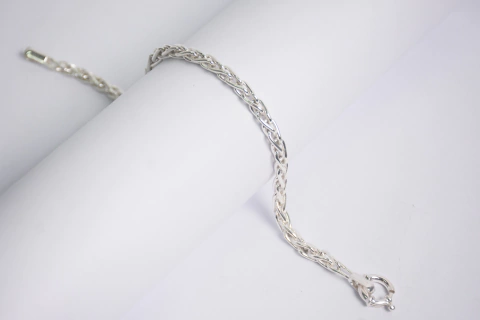 Pulsera Espiga Cierre Marinero Plata