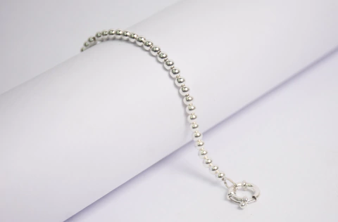 Pulsera Bolitas Cierre Marinero Plata - comprar online