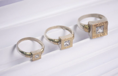 Anillos Bvlgari Cuadrados Plata y Oro