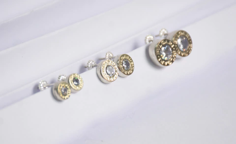 Aros Bvlgari Redondos Plata y Oro - comprar online