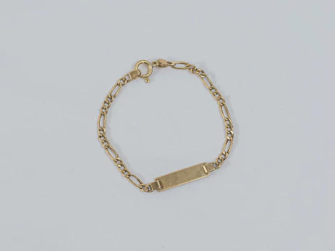 Pulsera Cubana 3x1 Con Chapita Oro 18kl