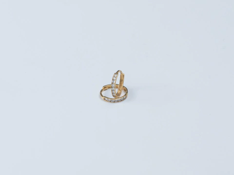 Aros argollas Circon Oro 18kl