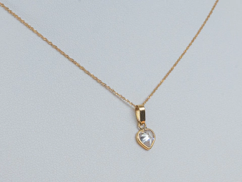 Dije de Oro 18kl corazon con Cubic