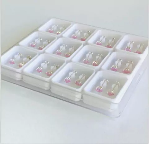 Abridores De Plata Strass Cuadrado